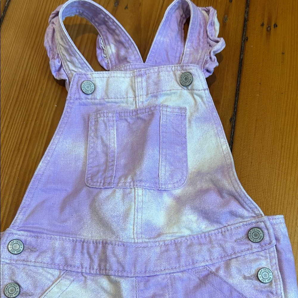 GAP Kids Lavender Tie-Dye Overalls - Picture 2 of 4